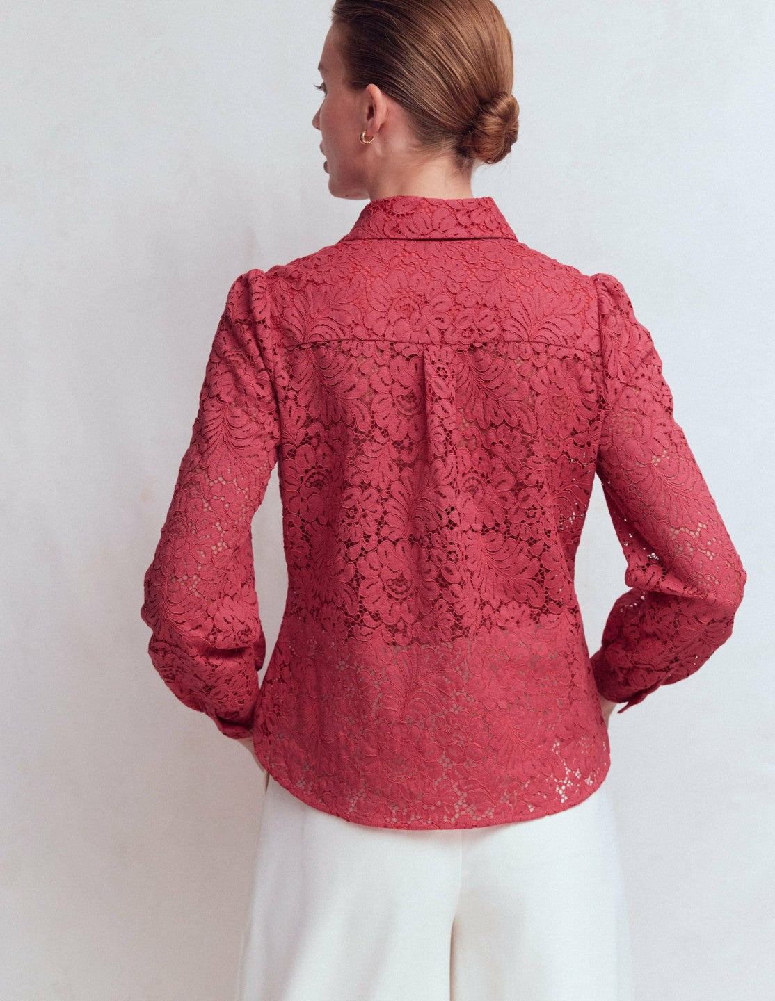 Cara Lace Shirt-Cherry Blush / Boden Discount