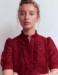 Sasha Short Sleeve Lace Top-Pomegranate / Boden On sale