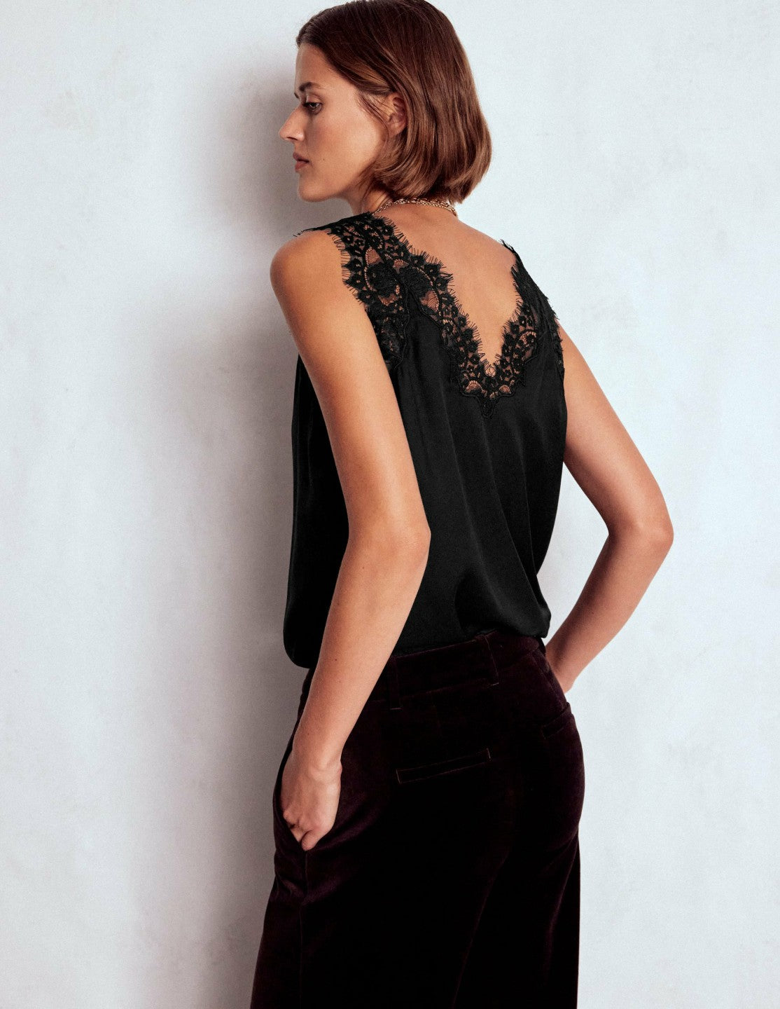 Ara Silk Blend Lace Cami-Black / Boden