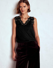 Ara Silk Blend Lace Cami-Black / Boden