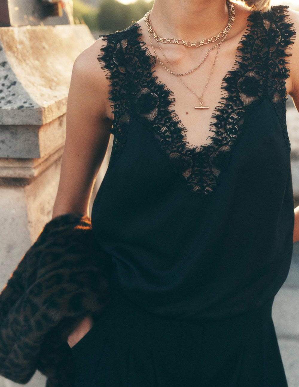 Ara Silk Blend Lace Cami-Black / Boden