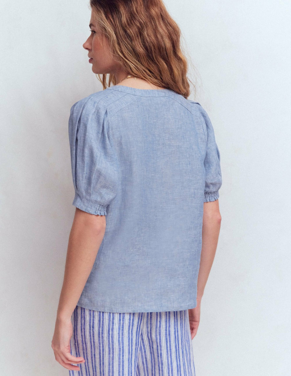 Rae Linen Top-Chambray / Boden Sale