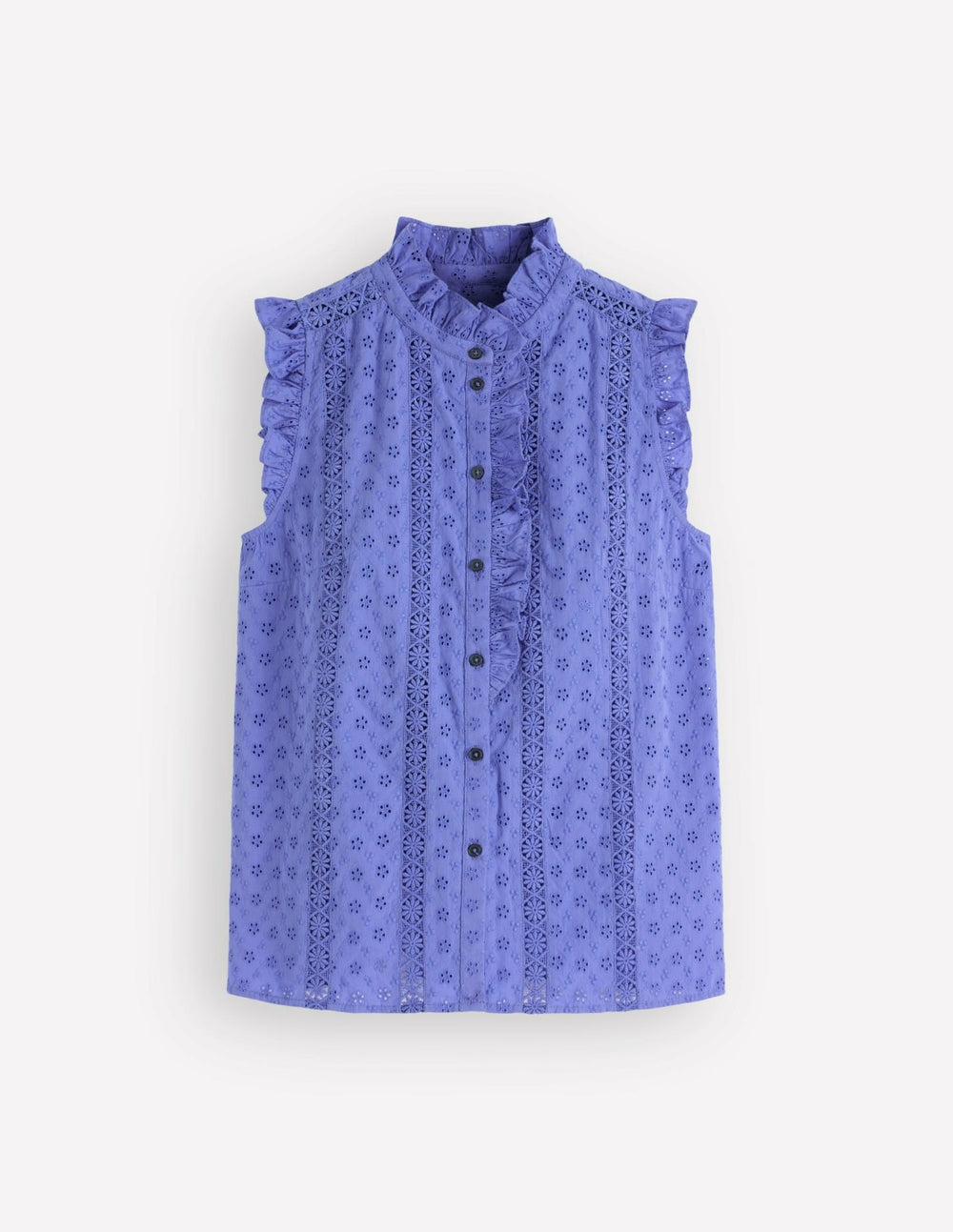Isabel Sleeveless Broderie Top-Cornflower Blue / Boden Outlet