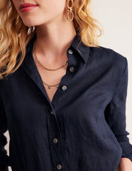 Sienna Linen Shirt-Navy / Boden On sale