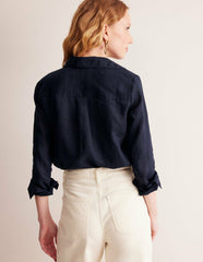 Sienna Linen Shirt-Navy / Boden On sale