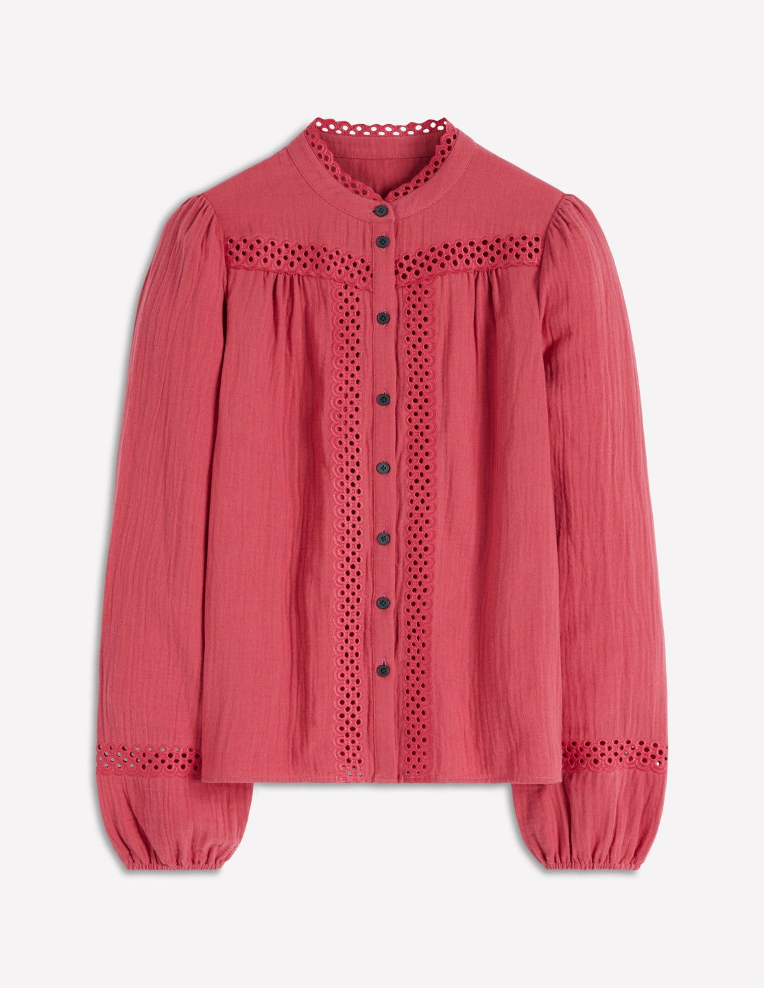 Trim Detail Double Cloth Top-Hollyberry / Boden Sale