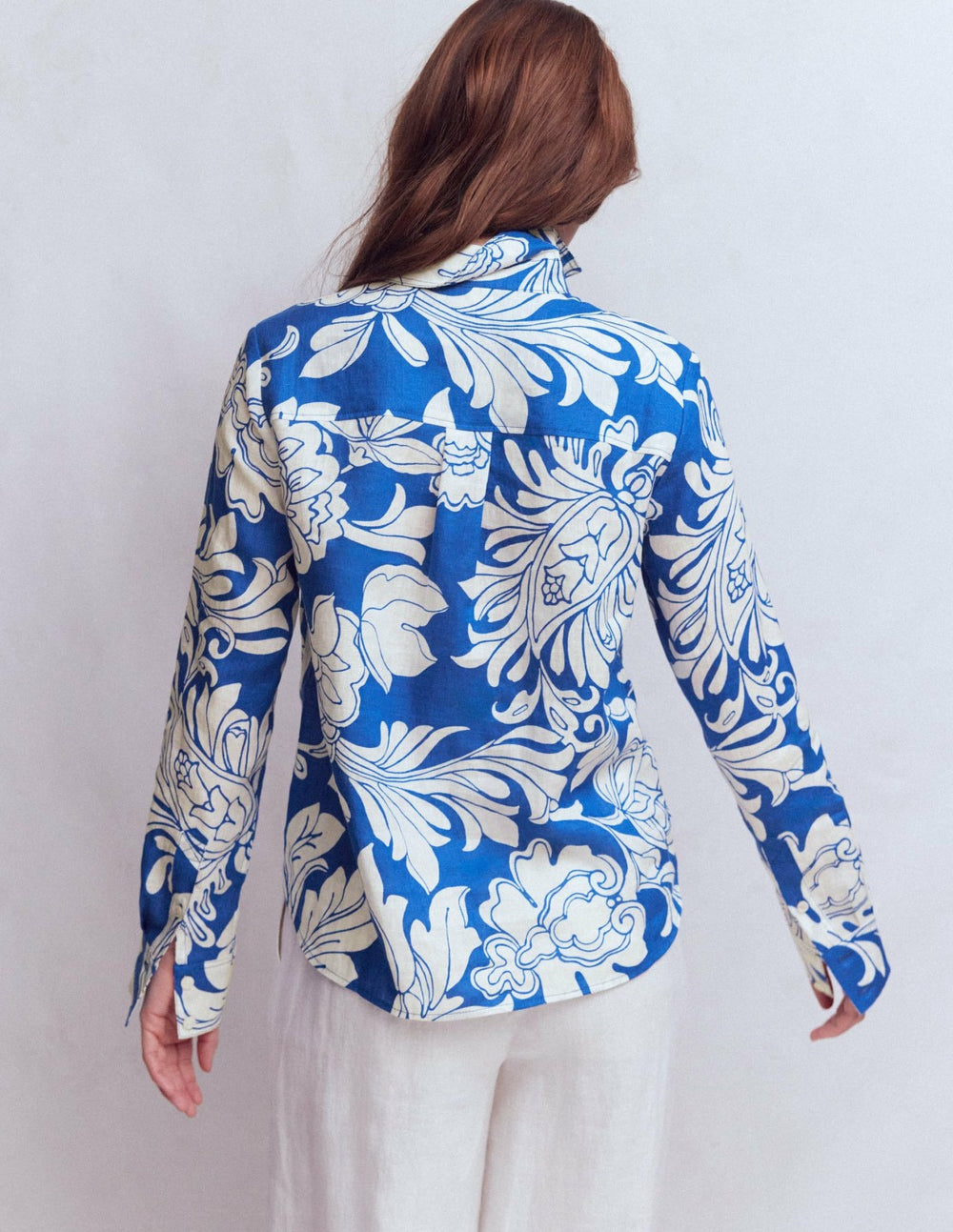 Sienna Linen Shirt-Blue, Botanical Flourish / Boden On sale
