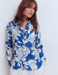 Sienna Linen Shirt-Blue, Botanical Flourish / Boden On sale