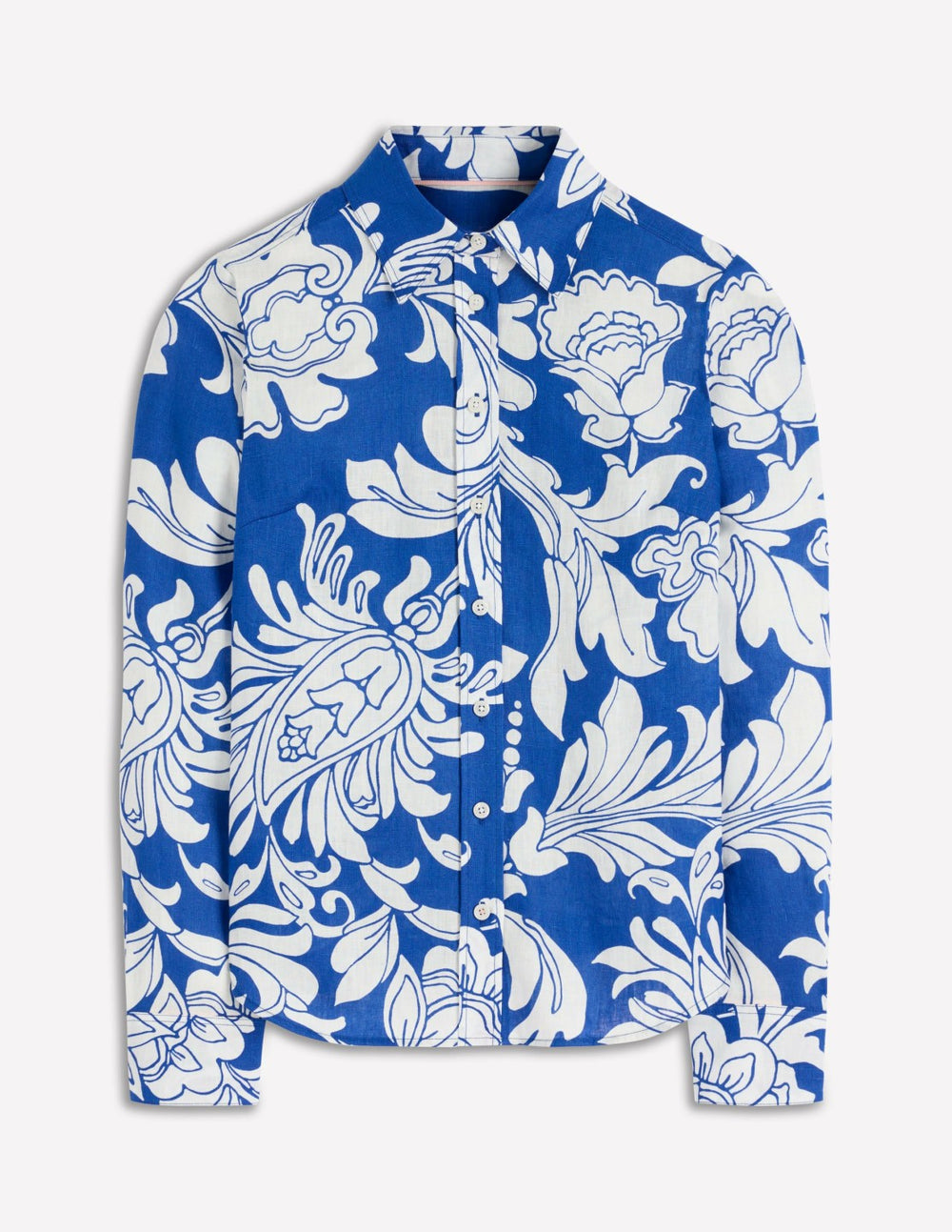 Sienna Linen Shirt-Blue, Botanical Flourish / Boden On sale