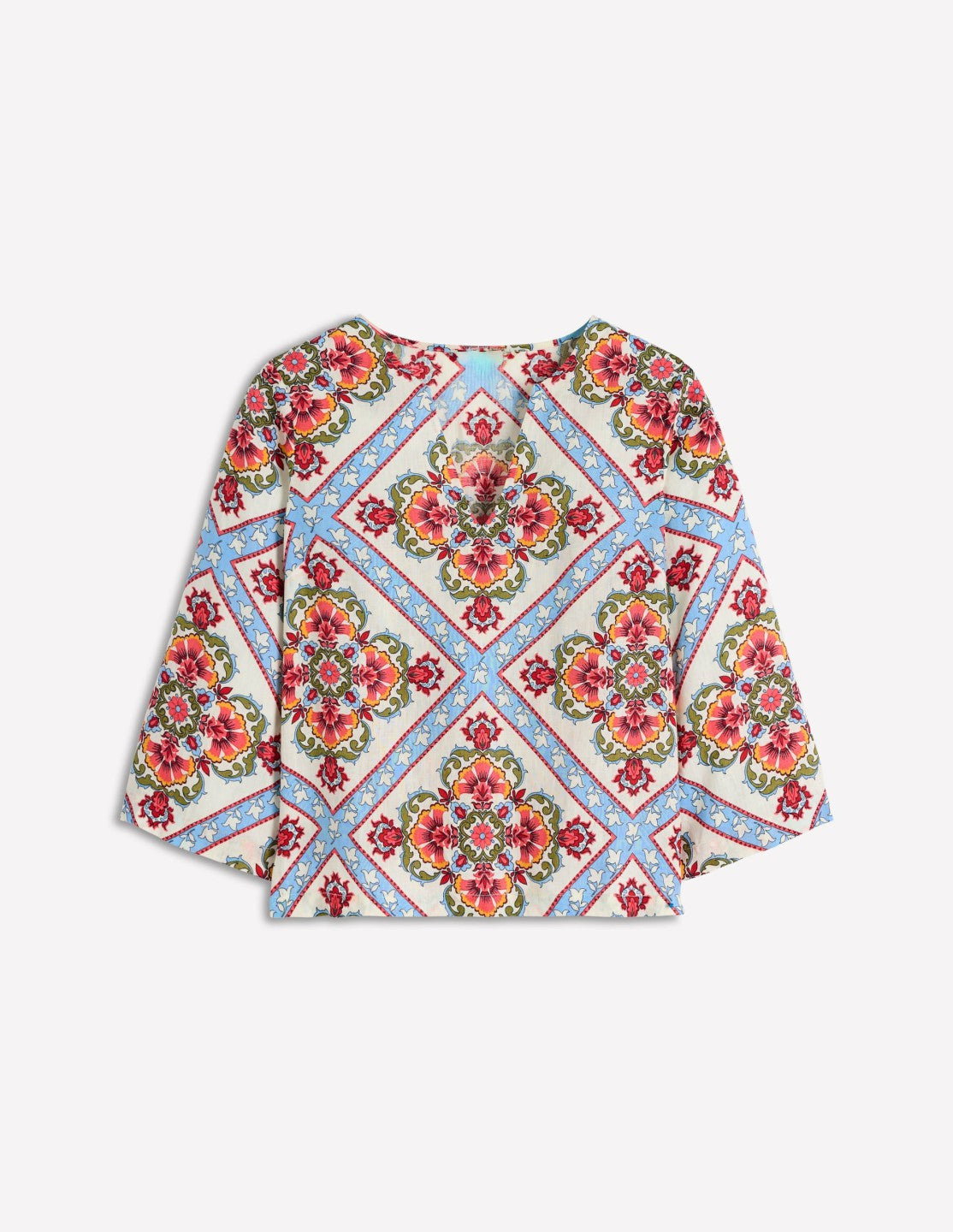 Cleo Linen Top-Floral Tile Placement / Boden Sale