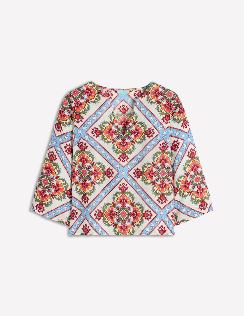 Cleo Linen Top-Floral Tile Placement / Boden Sale