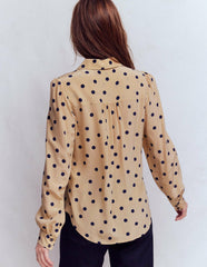 Sara Silk Shirt-Sand, Painted Dot Spaced / Boden Online