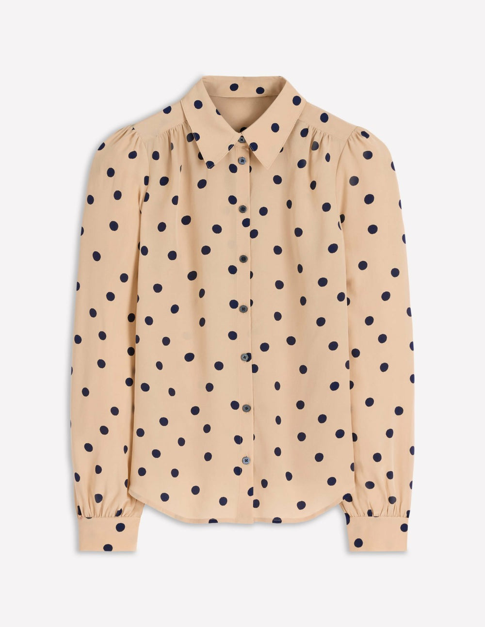 Sara Silk Shirt-Sand, Painted Dot Spaced / Boden Online