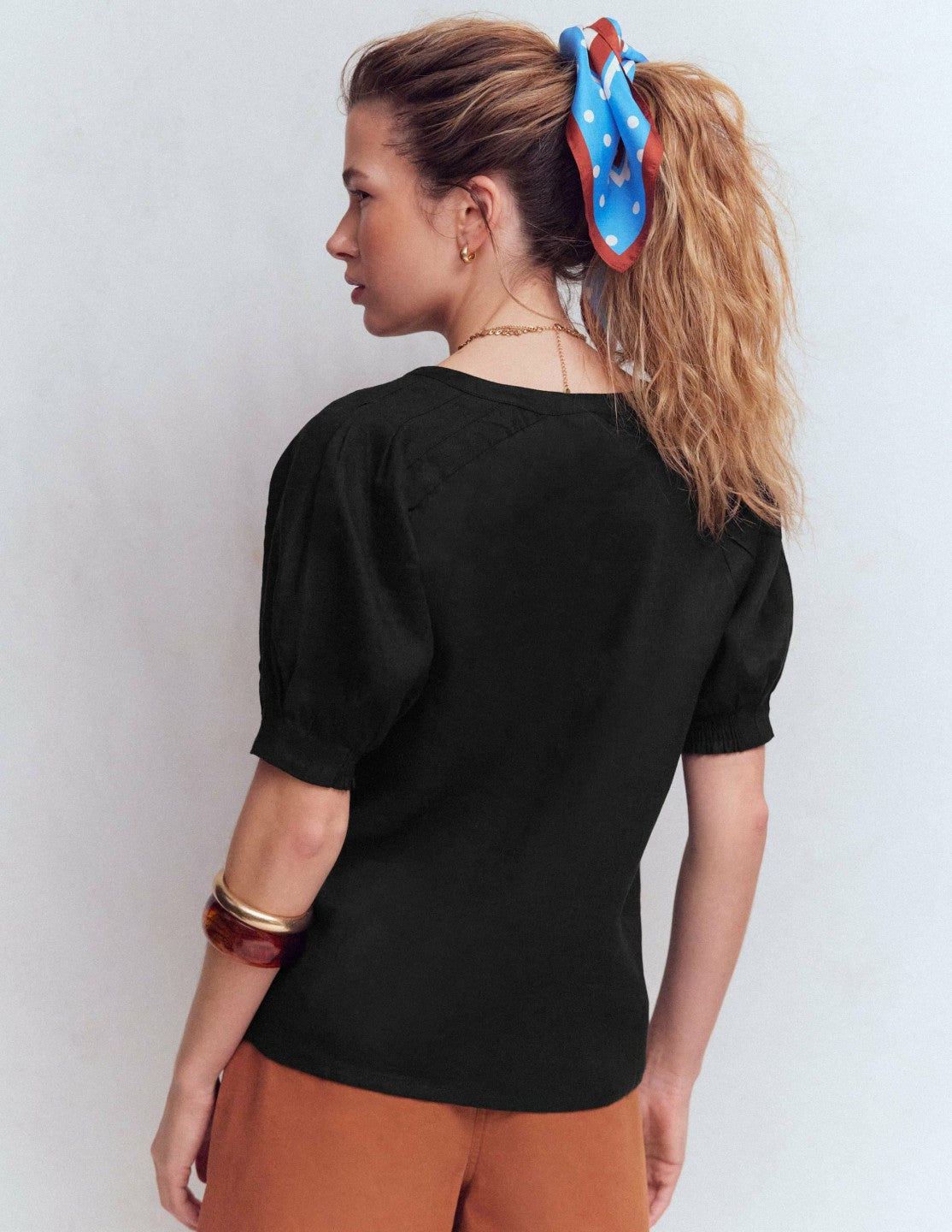 Rae Linen Top-Black / Boden Outlet