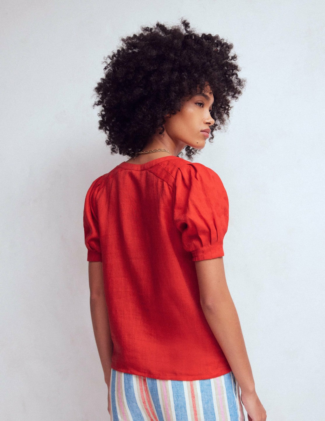 Rae Linen Top-Blood Orange / Boden On sale
