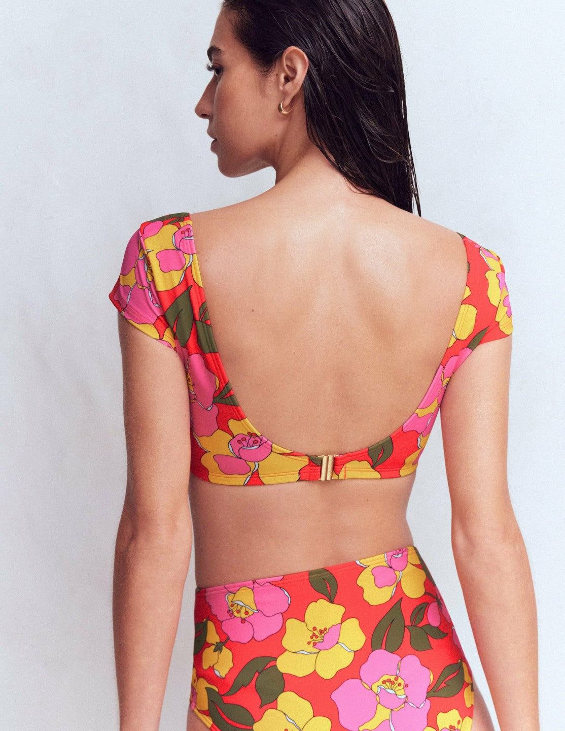 Sweetheart Sleeve Bikini Top-Red, Radiant Bloom / Boden Discount