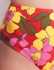 High Waisted Bikini Bottoms-Red, Radiant Bloom / Boden us