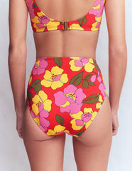 High Waisted Bikini Bottoms-Red, Radiant Bloom / Boden us