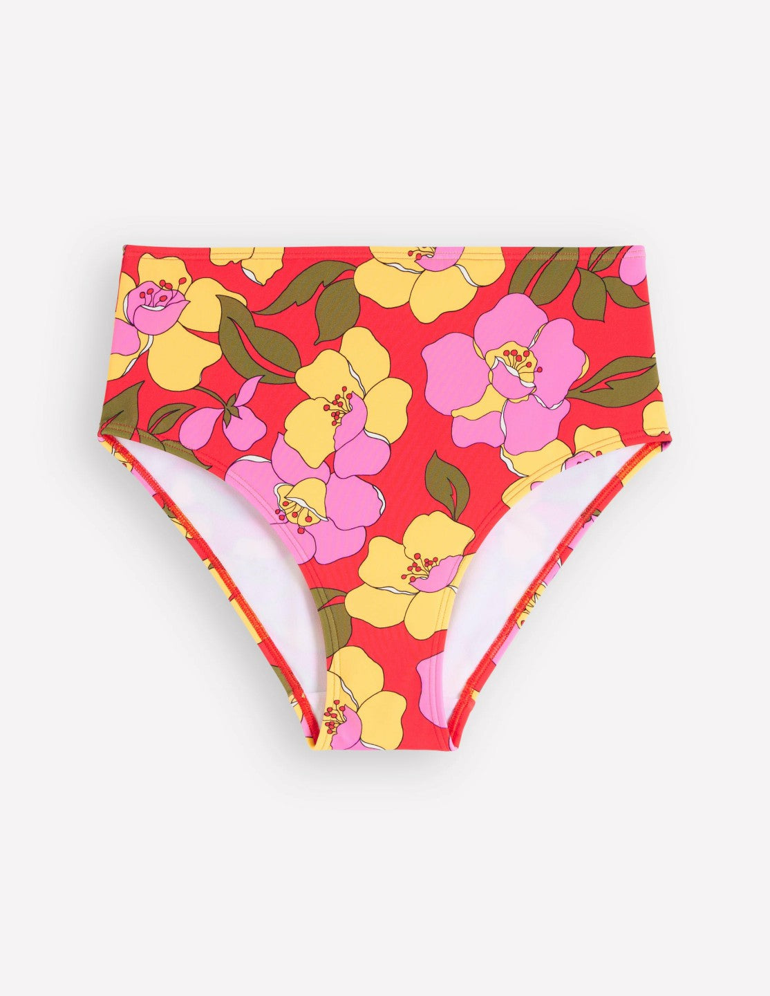 High Waisted Bikini Bottoms-Red, Radiant Bloom / Boden us