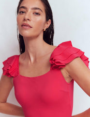 Mega Ruffle Swimsuit-Rosy / Boden Sale