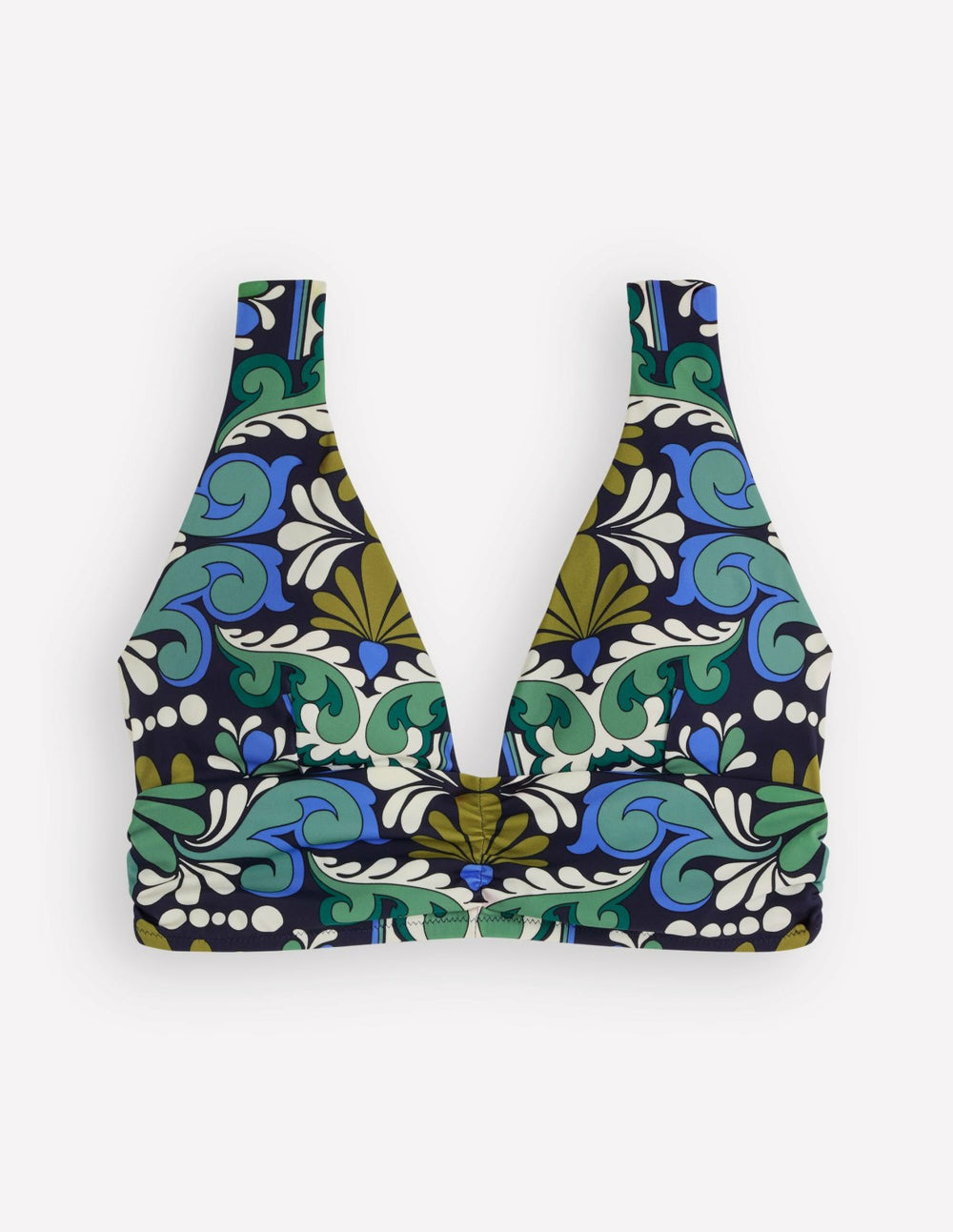 Mykonos Deep V Bikini Top-French Navy, Bloom Tapestry / Boden Discount