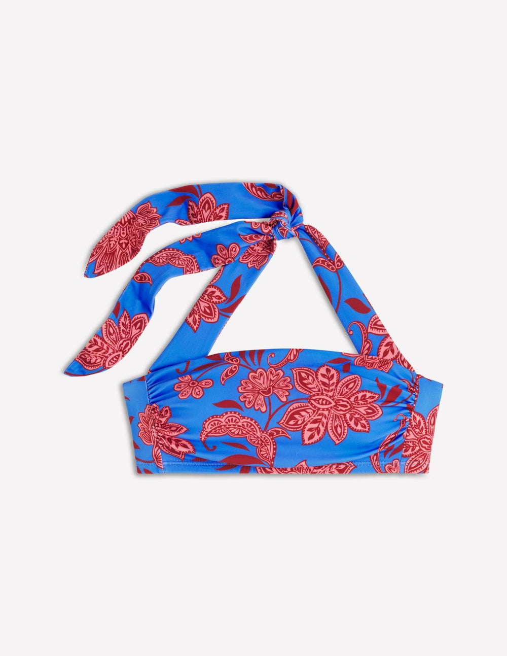 Kythira Ruched Bikini Top-Blue, Elegant Blossom / Boden Discount
