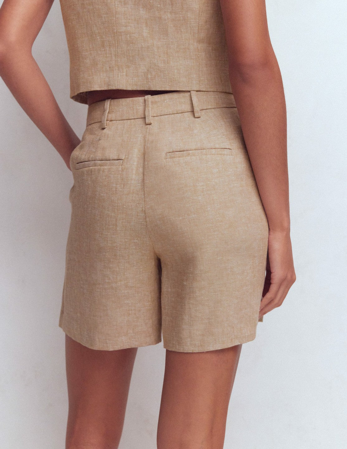 Belgravia Linen Shorts-Cappuccino Chambray / Boden Discount