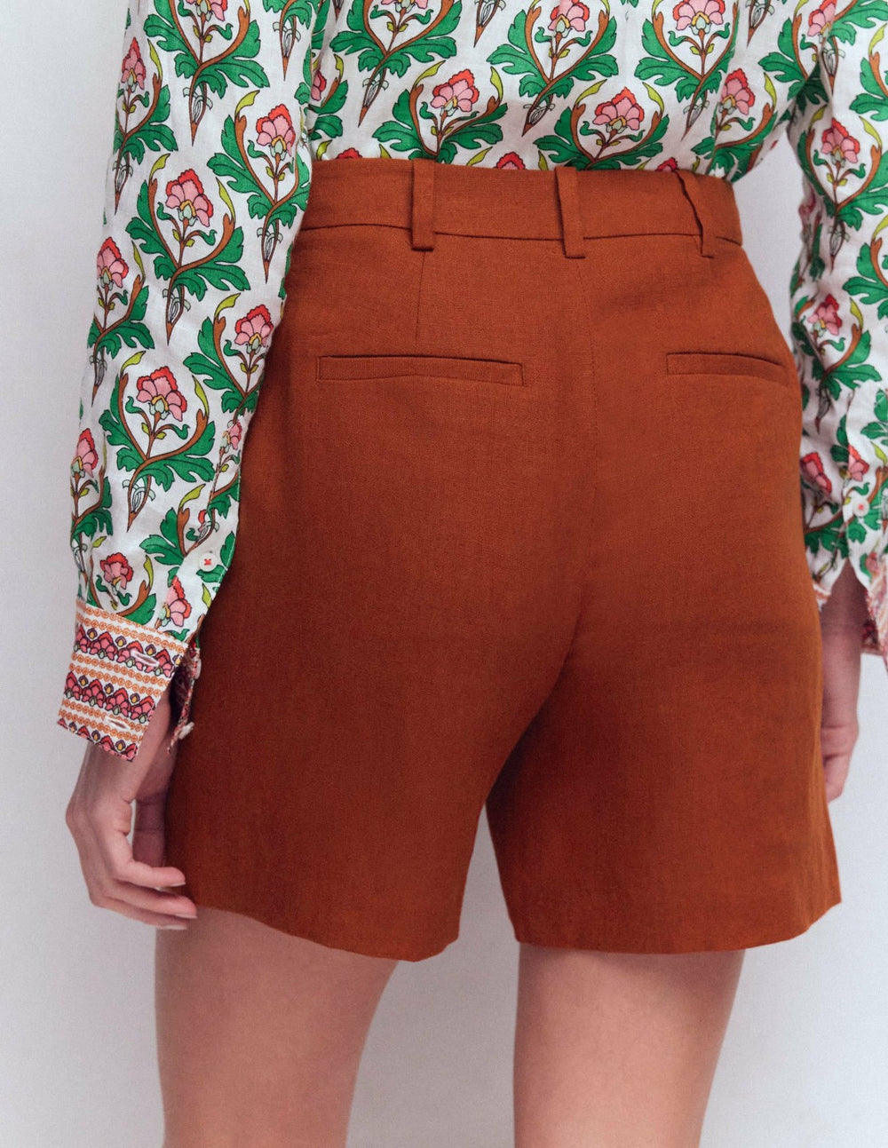 Belgravia Linen Shorts-Burnt Orange / Boden On sale