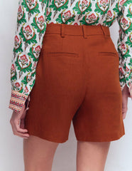 Belgravia Linen Shorts-Burnt Orange / Boden On sale