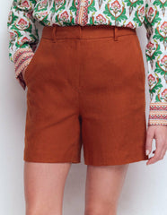 Belgravia Linen Shorts-Burnt Orange / Boden On sale