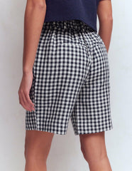 Kensington Linen Shorts-Navy Gingham / Boden us