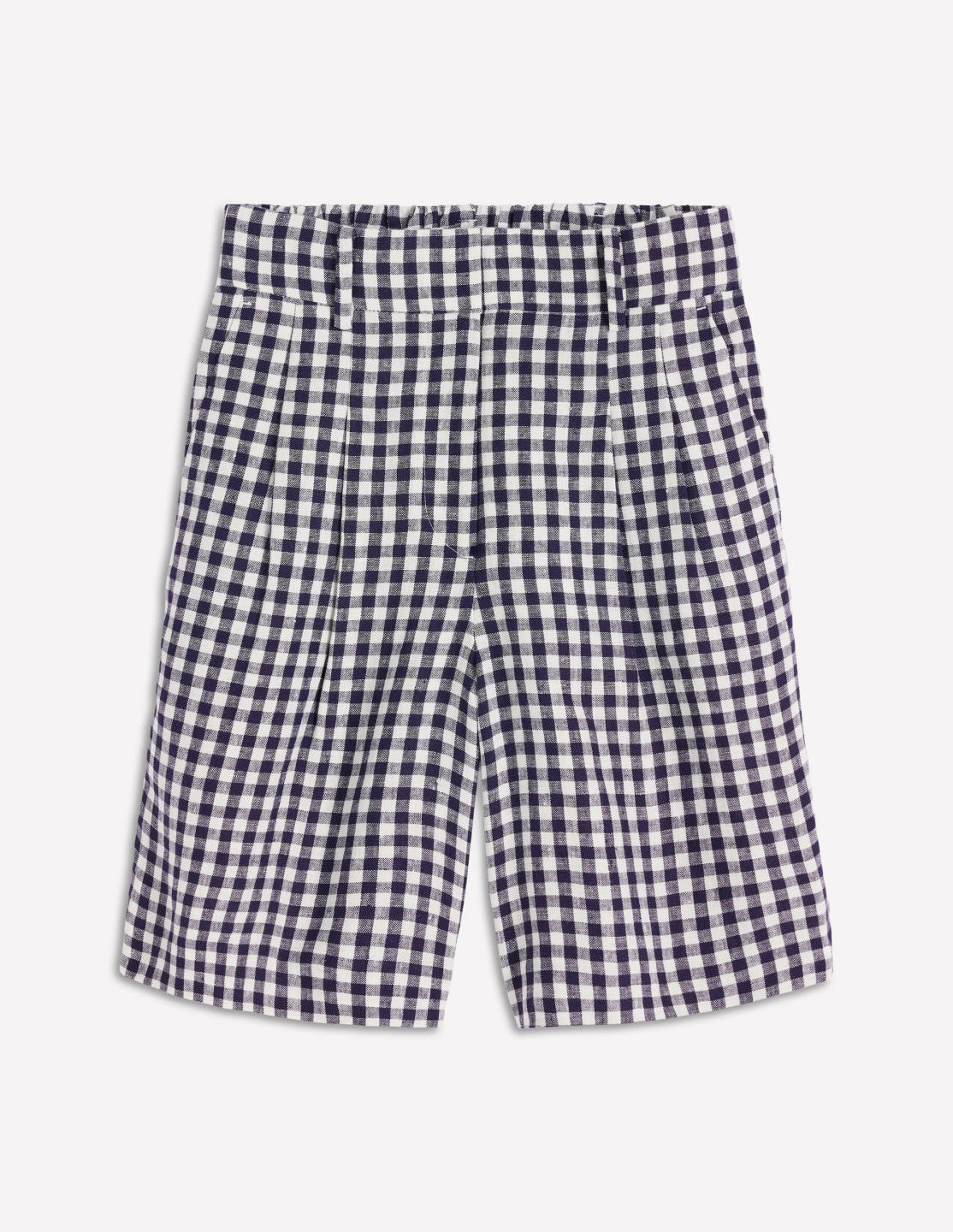 Kensington Linen Shorts-Navy Gingham / Boden us