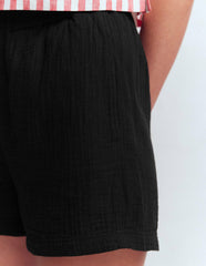 Pull On Double Cloth Shorts-Black / Boden Sale