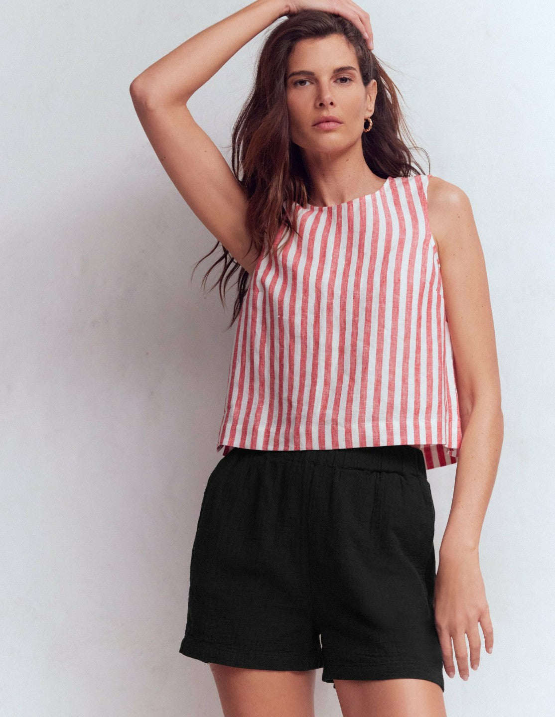 Pull On Double Cloth Shorts-Black / Boden Sale