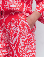 Kensington Linen Shorts-Poppy Red, Ornamental Garden / Boden Discount