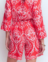 Kensington Linen Shorts-Poppy Red, Ornamental Garden / Boden Discount
