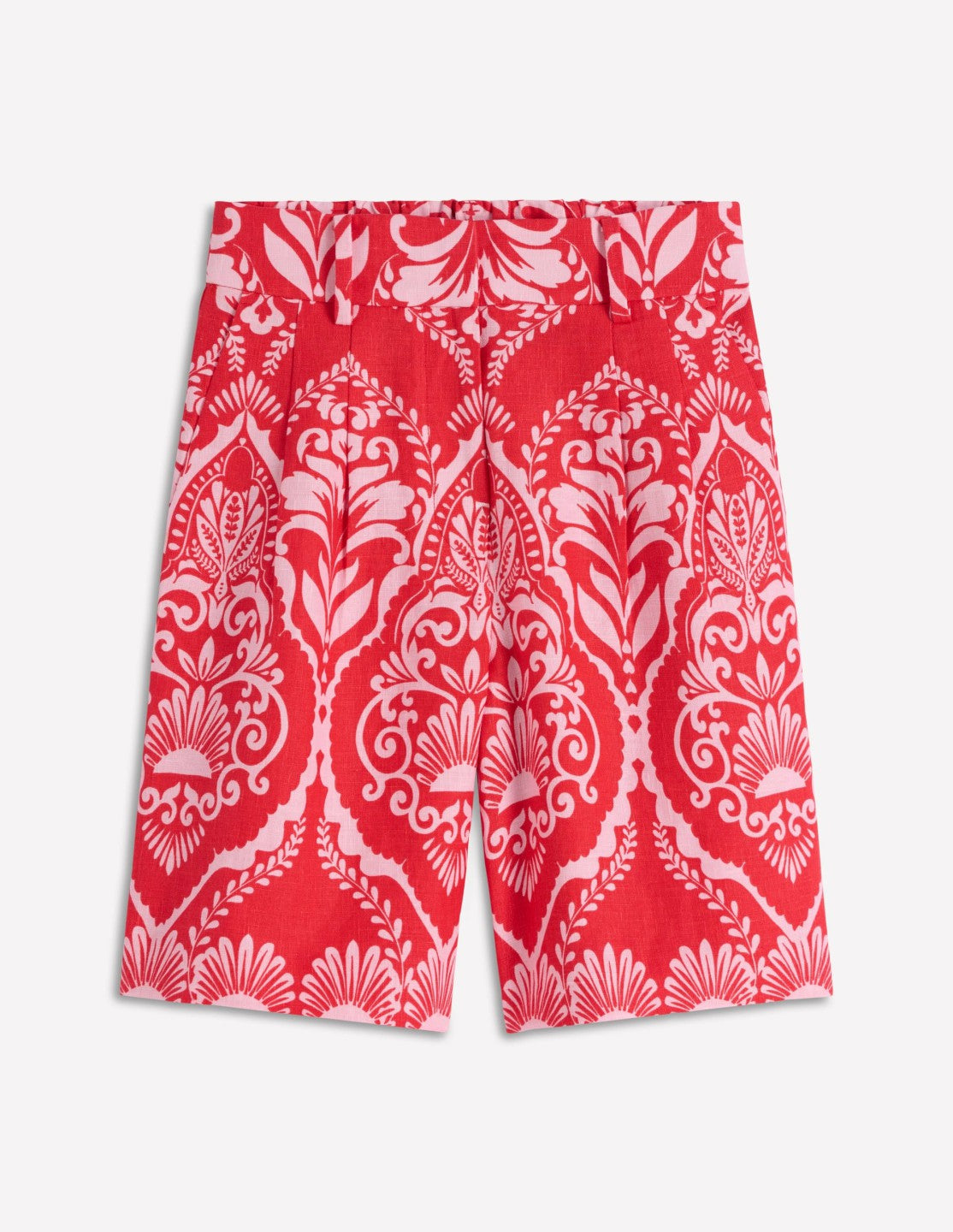Kensington Linen Shorts-Poppy Red, Ornamental Garden / Boden Discount