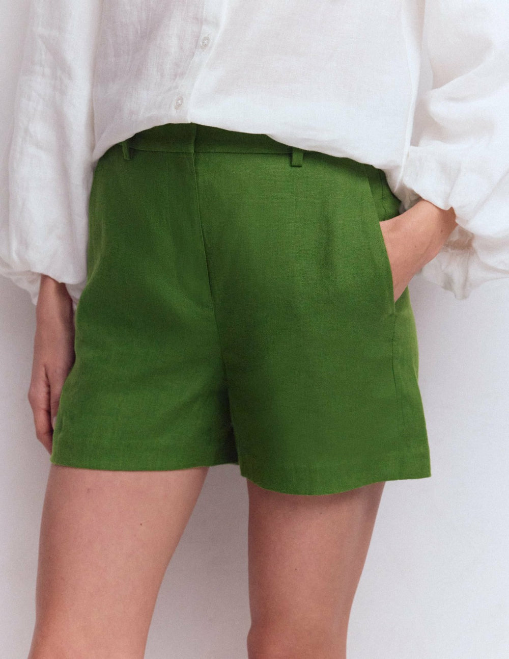 Belgravia Linen Shorts-Promenade Green / Boden us