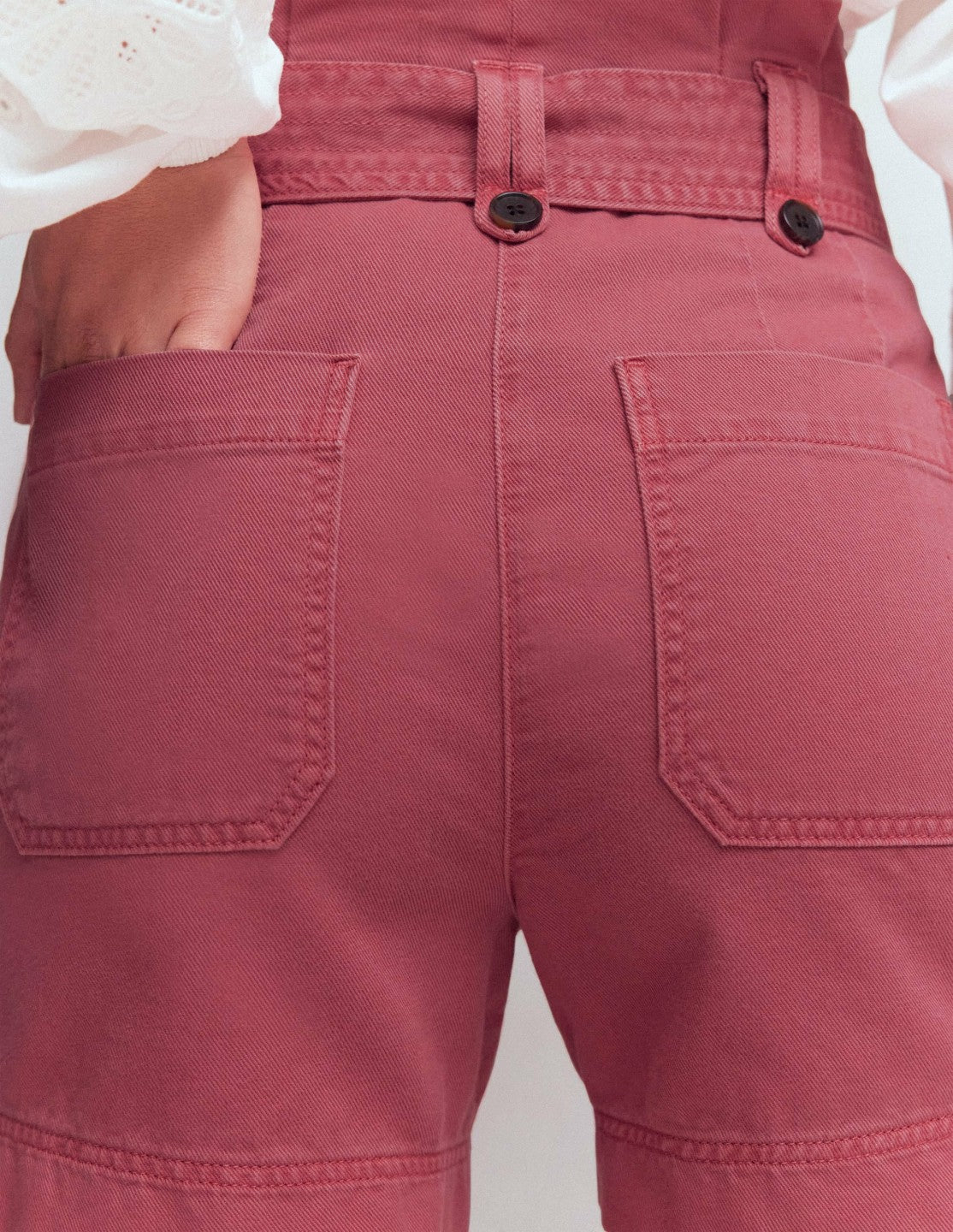 Paperbag Linen Belted Shorts-Cherry Blush / Boden Sale