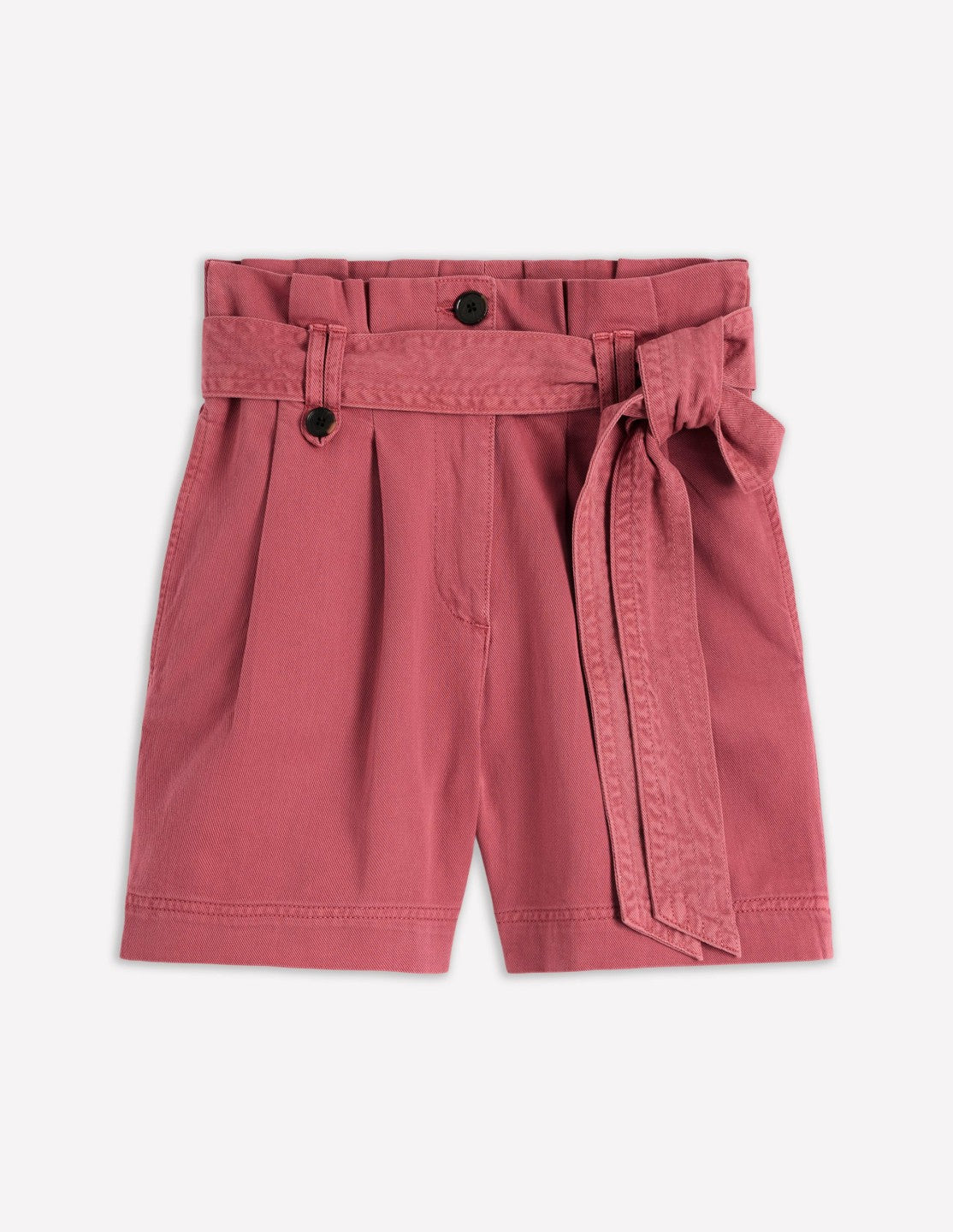 Paperbag Linen Belted Shorts-Cherry Blush / Boden Sale