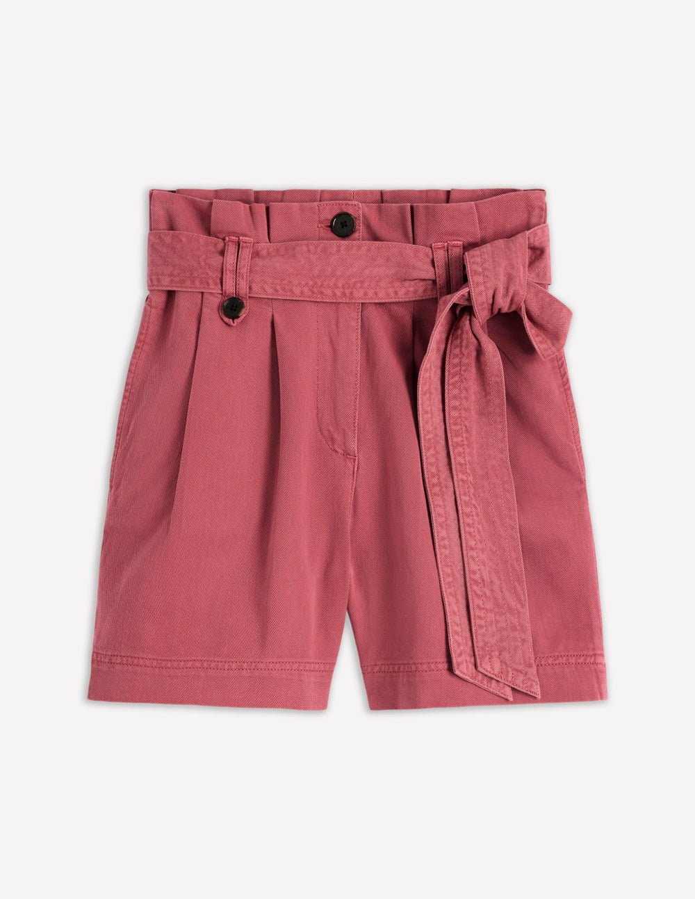Paperbag Linen Belted Shorts-Cherry Blush / Boden Sale