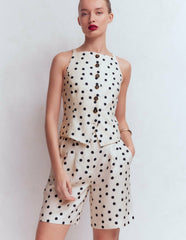 Kensington Linen Shorts-Ivory, Painted Dot / Boden Online