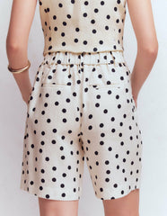 Kensington Linen Shorts-Ivory, Painted Dot / Boden Online