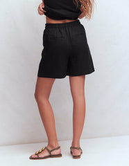 Islington Linen Shorts-Black / Boden Outlet