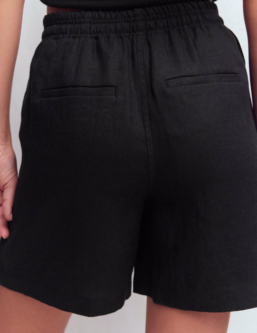 Islington Linen Shorts-Black / Boden Outlet
