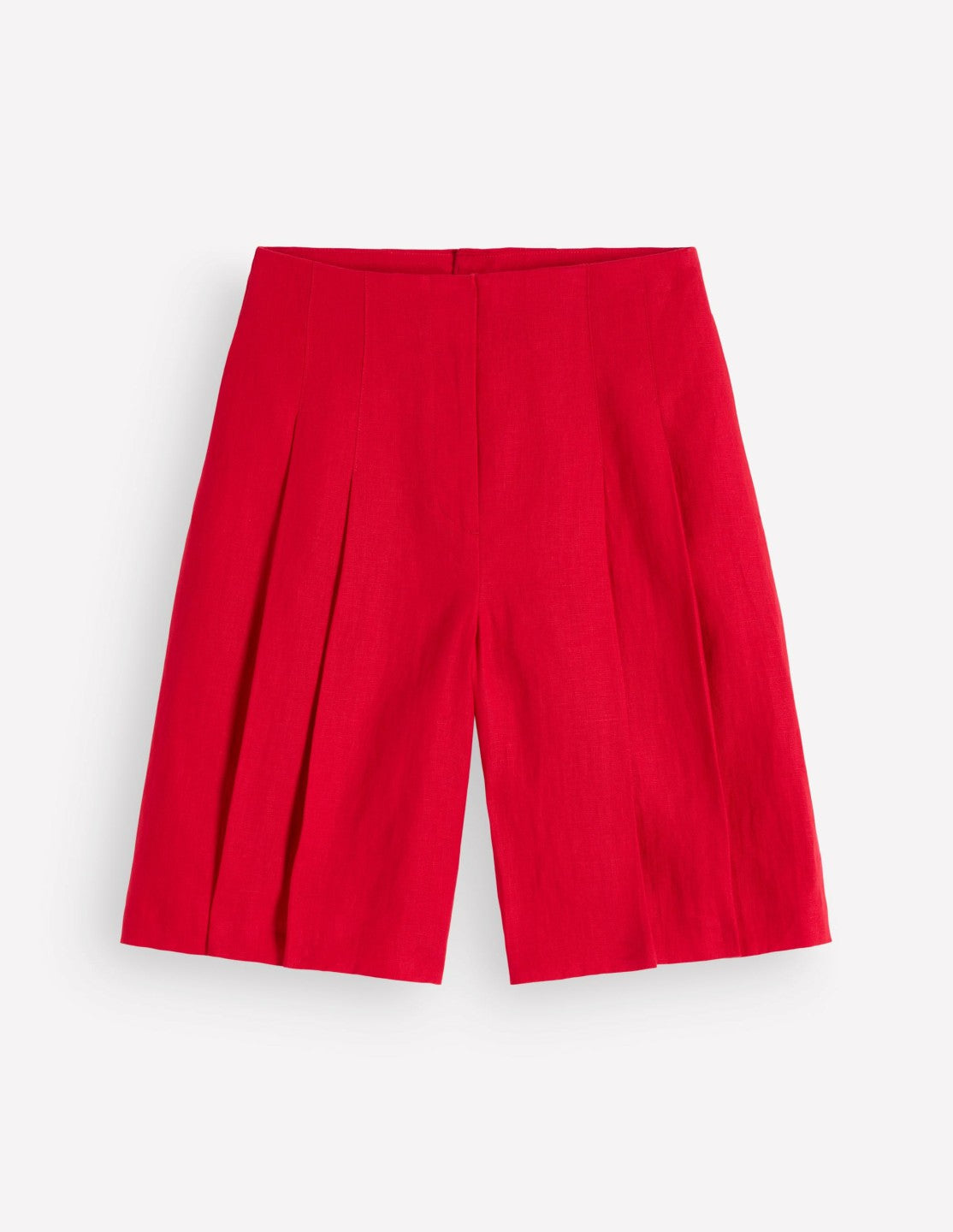 Highbury Pleated Linen Shorts-Deep Red / Boden Discount