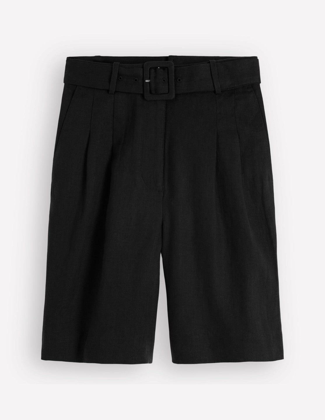 Chelsea Belted Linen Shorts-Black / Boden On sale