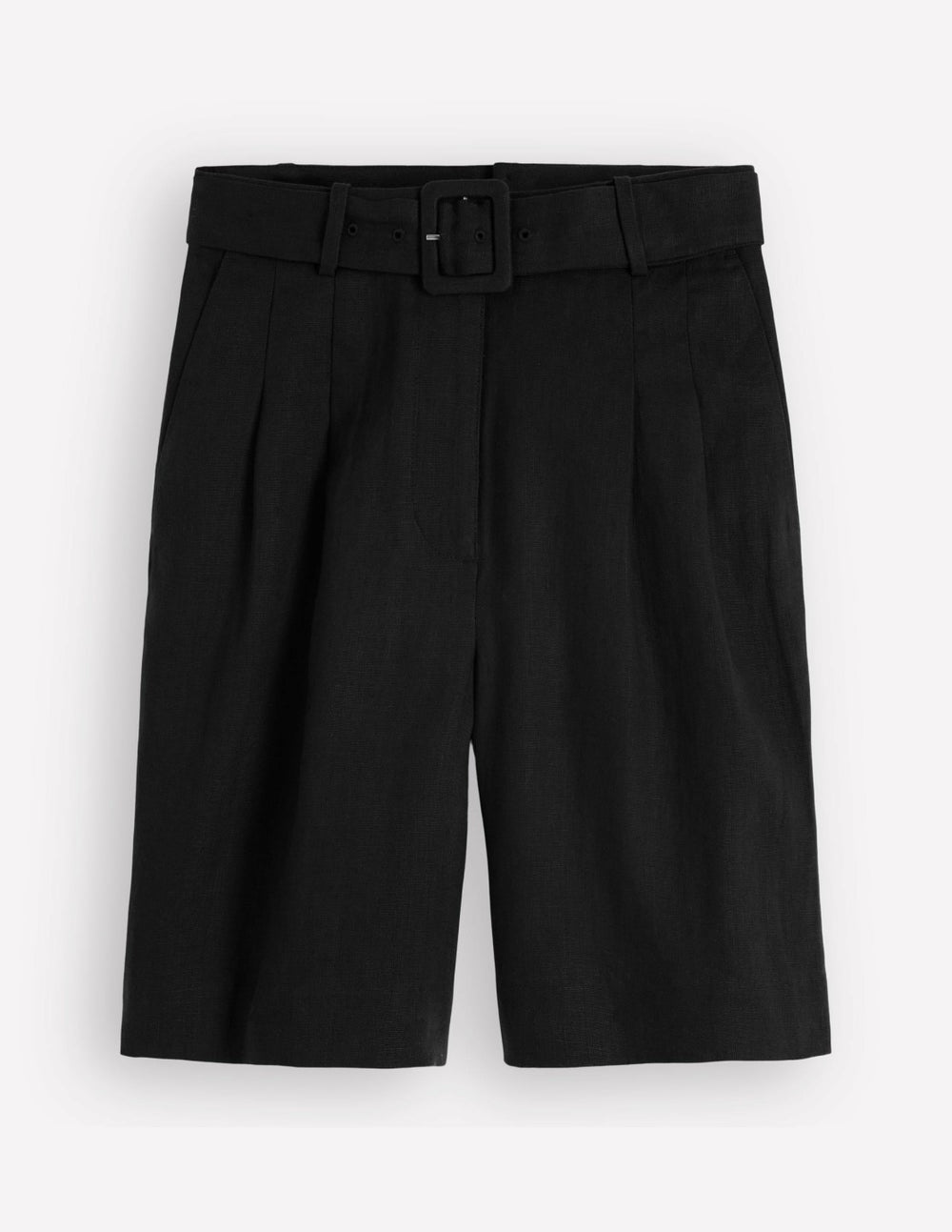 Chelsea Belted Linen Shorts-Black / Boden On sale