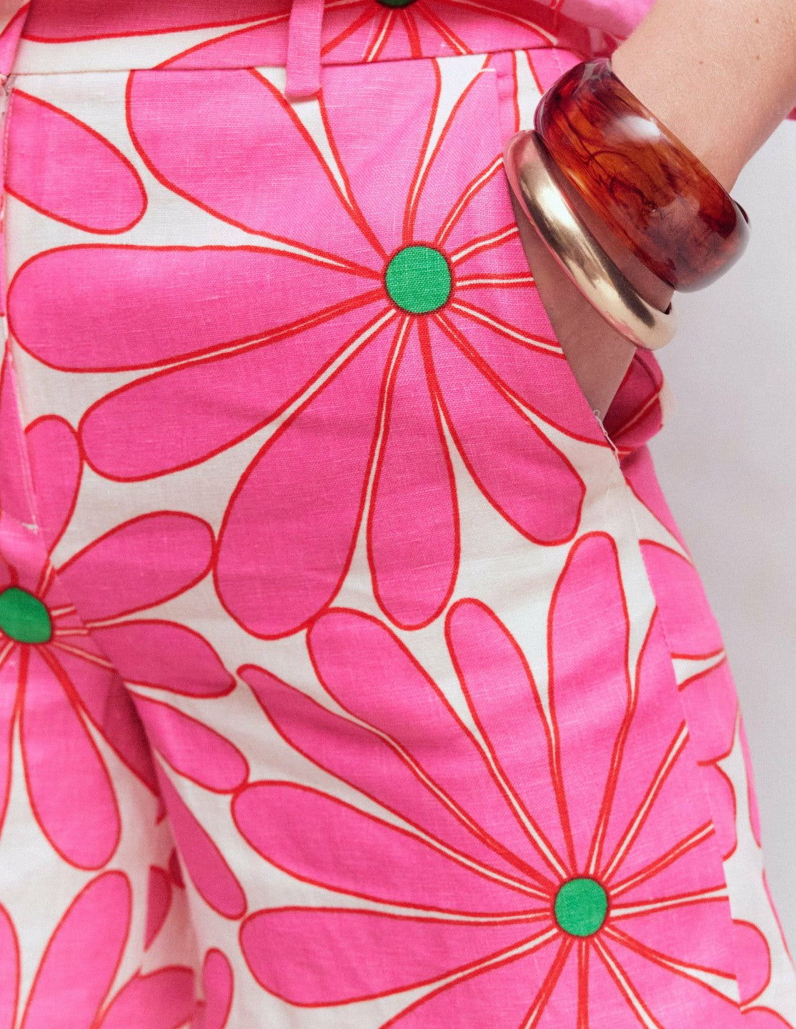 Belgravia Linen Shorts-Pink, Daisy Blossom / Boden Online