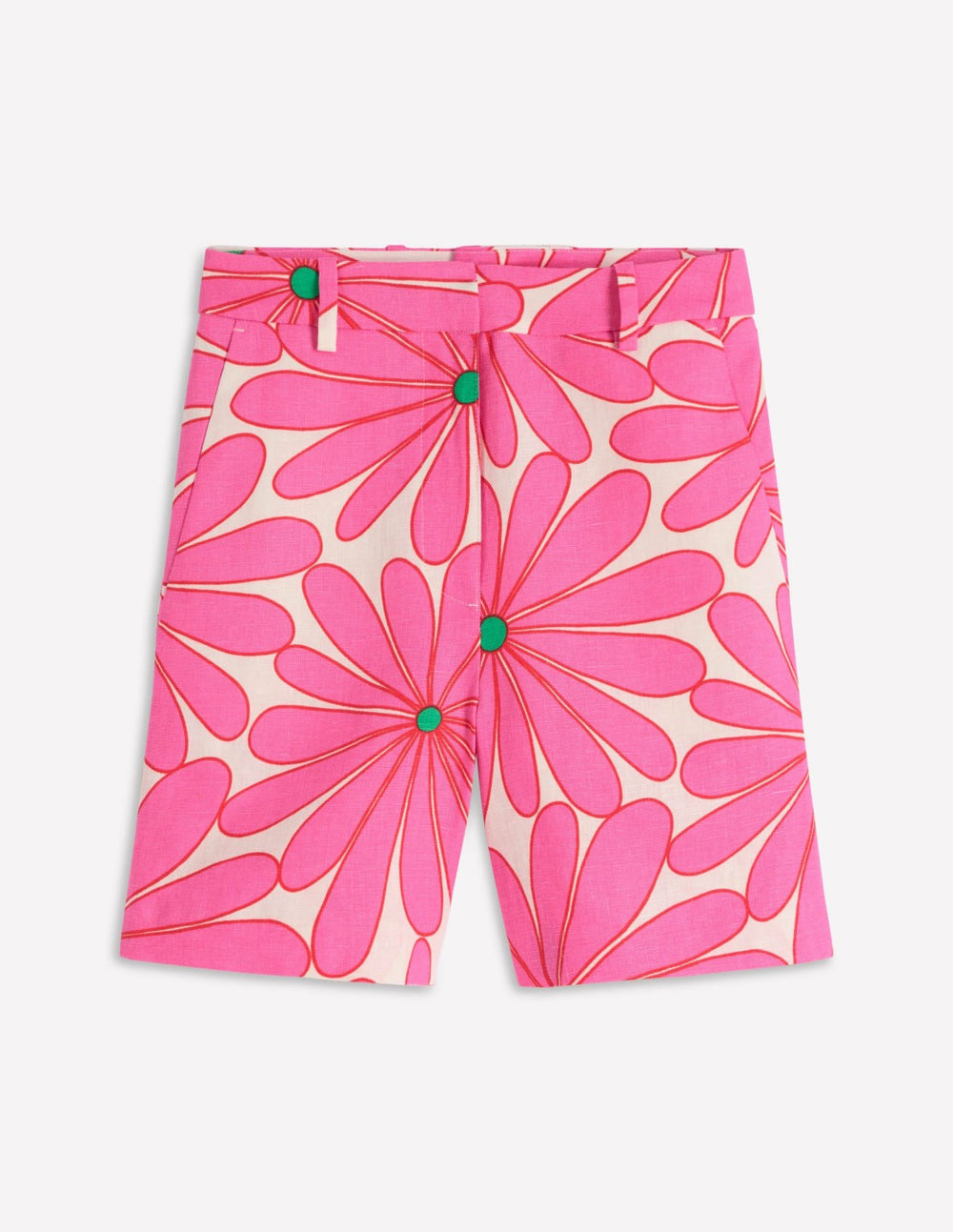 Belgravia Linen Shorts-Pink, Daisy Blossom / Boden Online